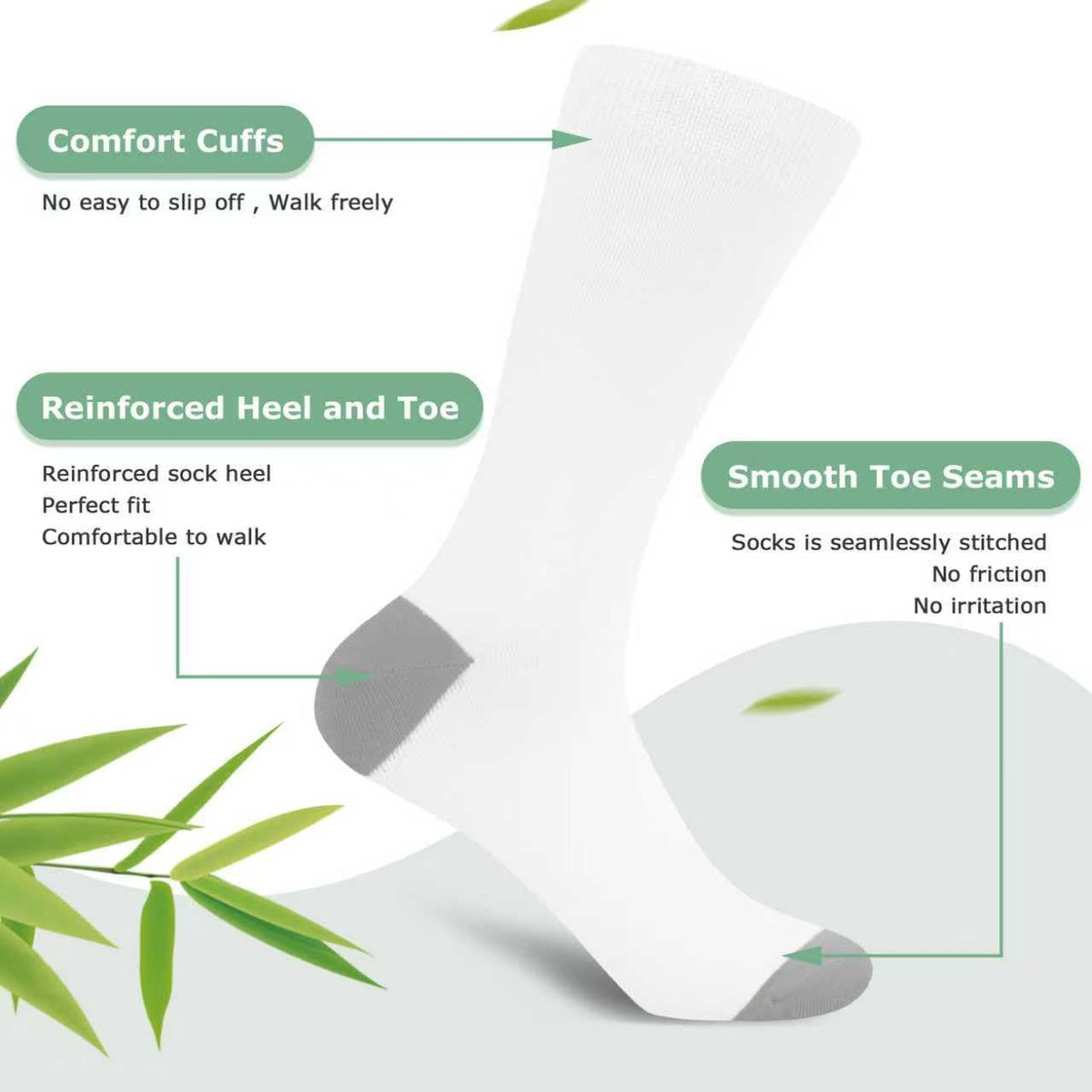 WeciBor Men's Bamboo Seamless Socks 6/12 Pack