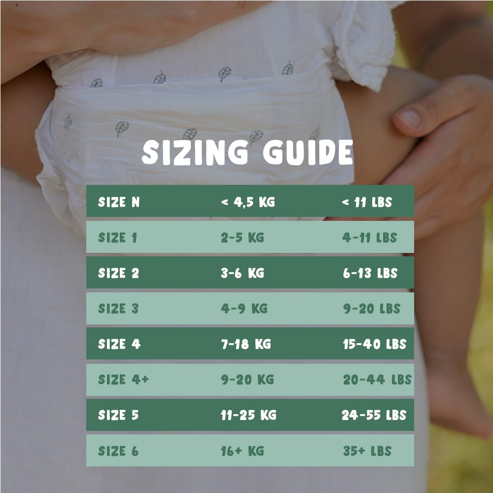 Naty BioEmbrace Newborn Nappies, Sensitive Skin, Size 2 (3–6kg), 33 Count