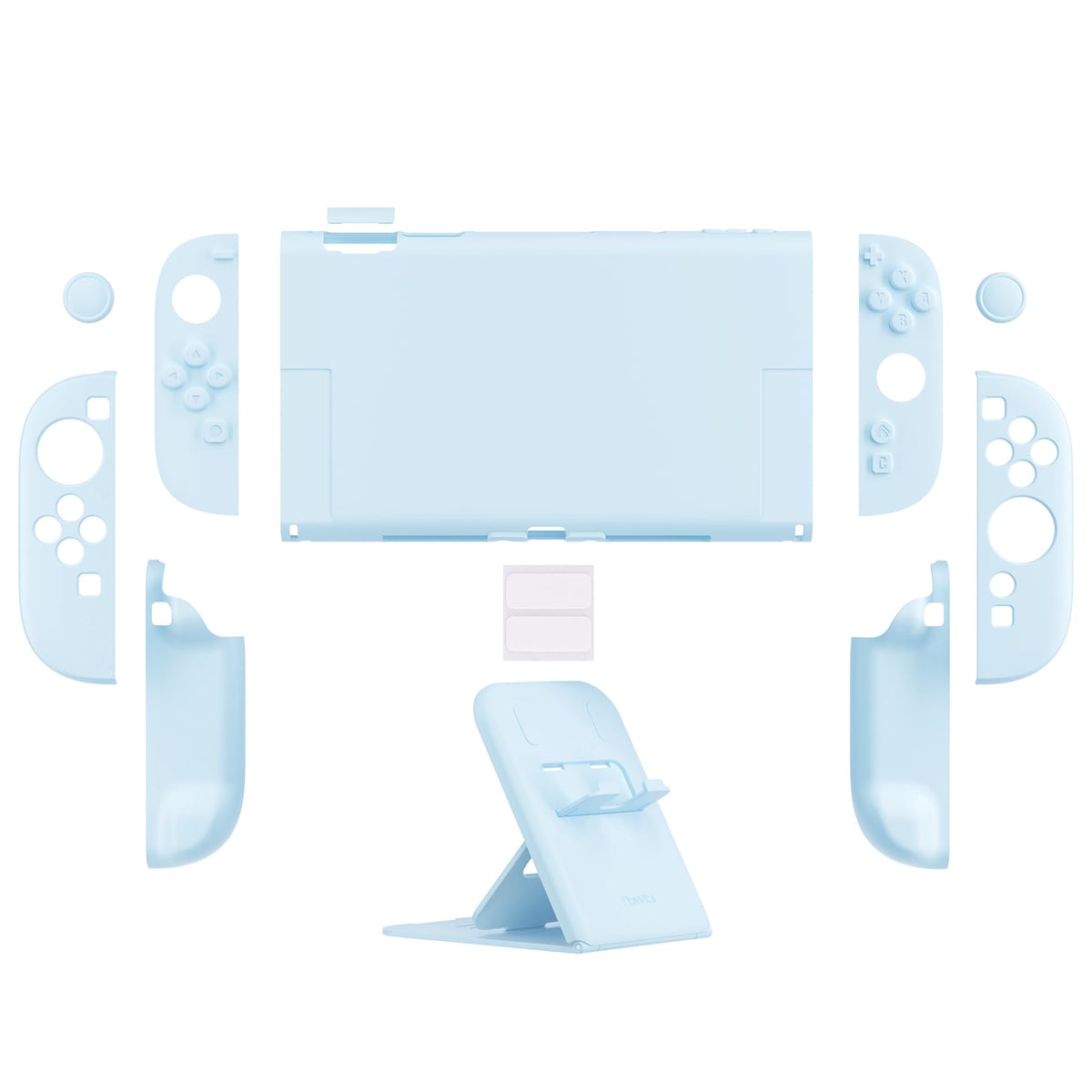 PlayVital Solid Color Series Protective Case for Nintendo Switch 2, Anti-Scratches Hard Shell Dockable Grip Cover with Extra Foldable Stand & Thumb Grips for Nintendo Switch 2 - Cherry Blossoms Pink
