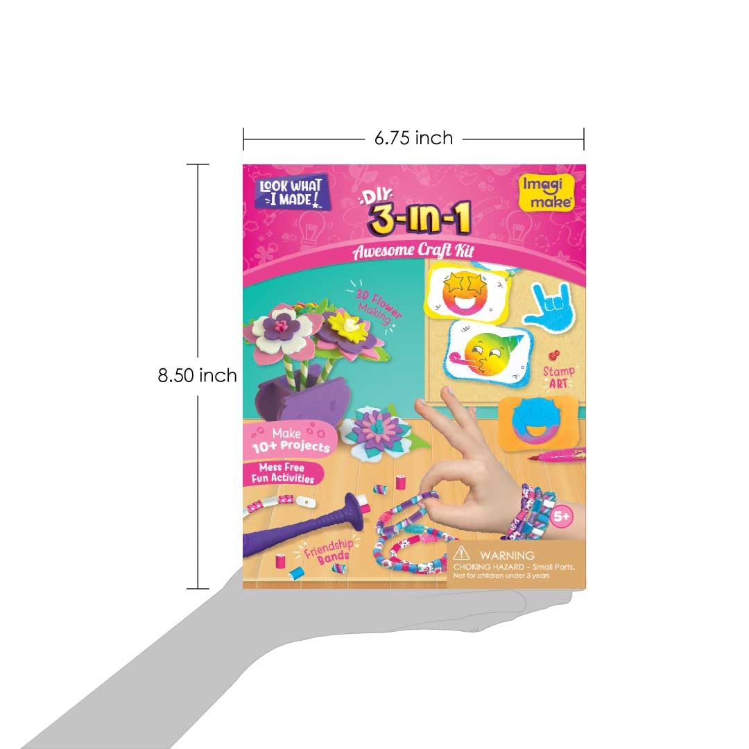 Imagimake Princess Craft Kit | 10 Mess-Free DIY Activities | Bracelet Making Kit, Unicorn Pouch, Butterfly Wands & More | Unicorn Gifts for Kids | Gifts for Girls & Boys 5,6,7,8,9,10,11,12 Years Old