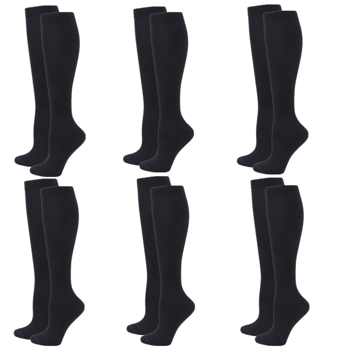 Compression Socks for Women Men, 2/3/4/6 Pairs 20-25mmHg Knee High Socks Compression Stockings for Sport, Athletic, Edema, Diabetic, Varicose Veins, Travel, Pregnancy, Nursing