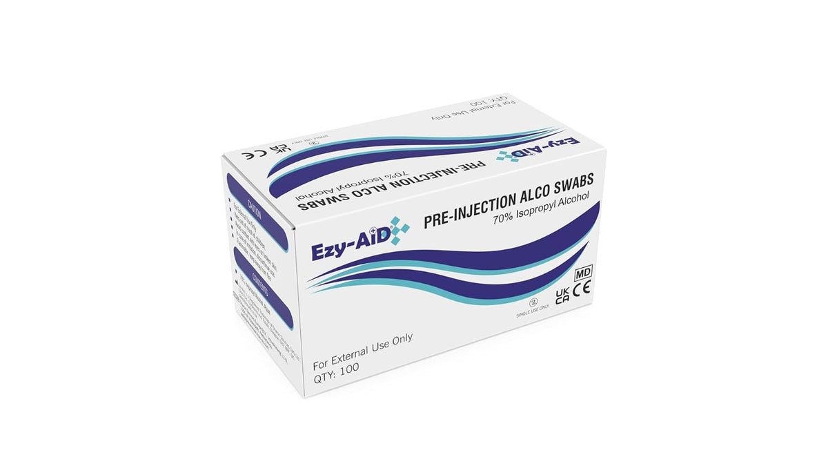 Premium Alcotip 70% Isopropyl Alcohol Pre-Injection Swabs, Alcohol wipes (100pk) (Box of 100)