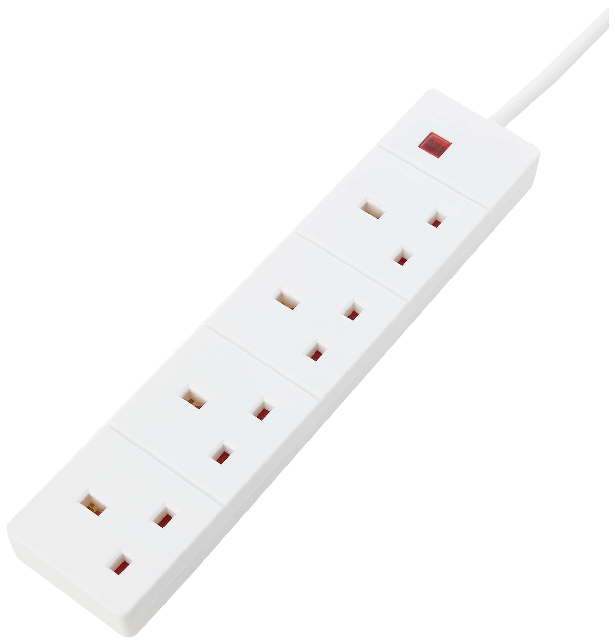 Pro Elec 3 m 4 Socket Neon On Light Extension Lead - White