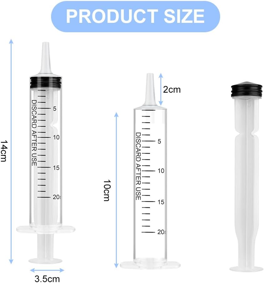 OFFCUP Plastic Syringes, 3pcs 20ML No Needle Syringe Individually Packaged