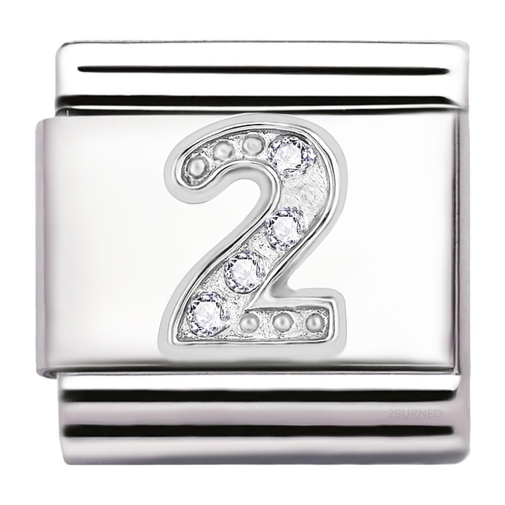 Italian Charm Link Number Birthday Milestones fit 9mm bracelet