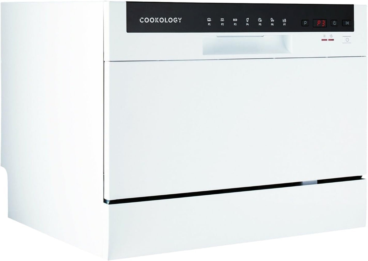 Cookology 6.5L Mini Countertop Dishwasher - 6 Place Settings - White