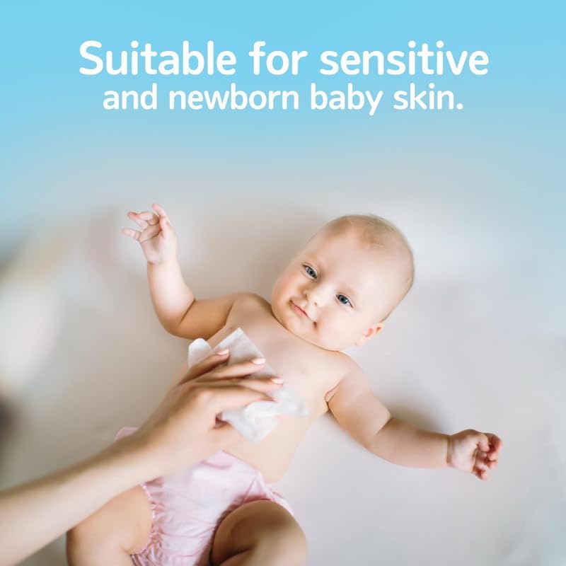 99.9% Water Baby Wipes, Plant-Based Skin Wipes, 60 Pack - (6, White)