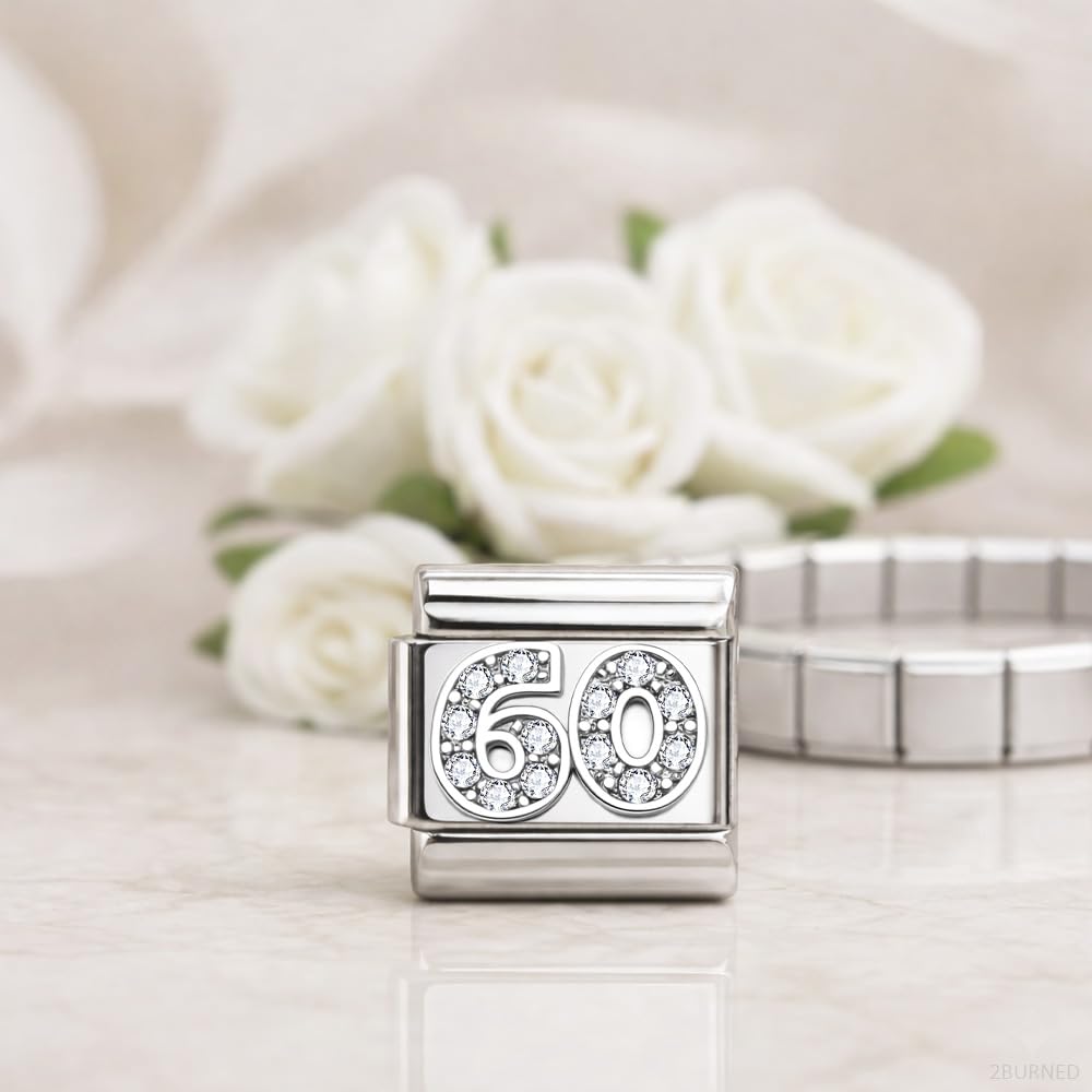 Italian Charm Link Number Birthday Milestones fit 9mm bracelet