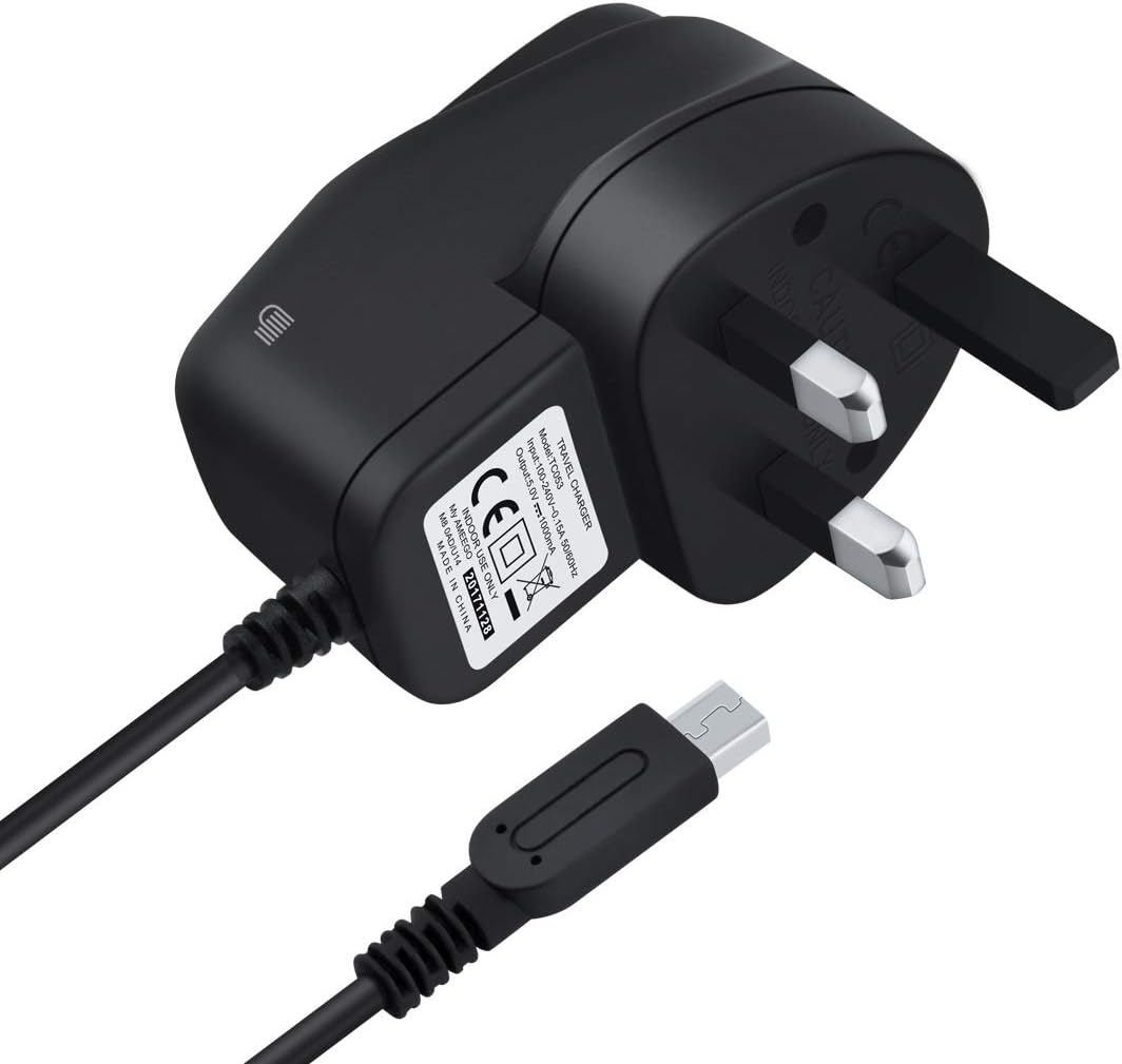 AMEEGO UK Wall Charger AC Power Adapter for Nintendo 3DS / 3DS XL / 2DS / DSi/DSi XL/New 3DS / New 3DS XL/New 2DS XL, 100-240V, Output 5V 1A