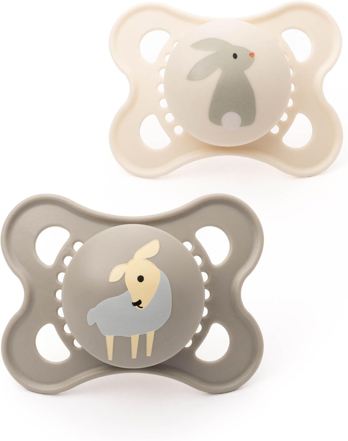 MAM Original Dummies, 0-6M, 2 Pack, Orthodontic Design, Blue/Cream