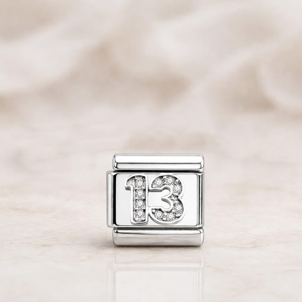 Italian Charm Link Number Birthday Milestones fit 9mm bracelet