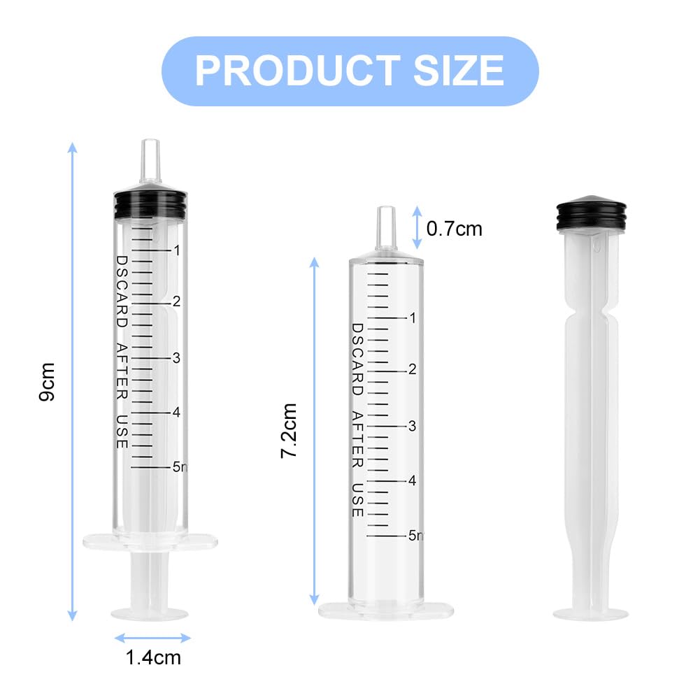 OFFCUP Plastic Syringes, 8pcs No Needle Syringe, 10ml Liquid Measuring Syringe with Luer Slip Tip for Refilling and Measuring Liquids, Scientific Labs Experiment, Feeding Pets (No Needle)