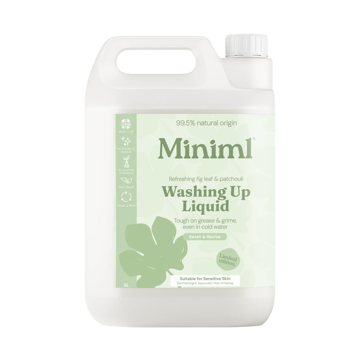 Miniml Eco Washing Up Liquid 5L Refill – Wild Rhubarb & Lemon