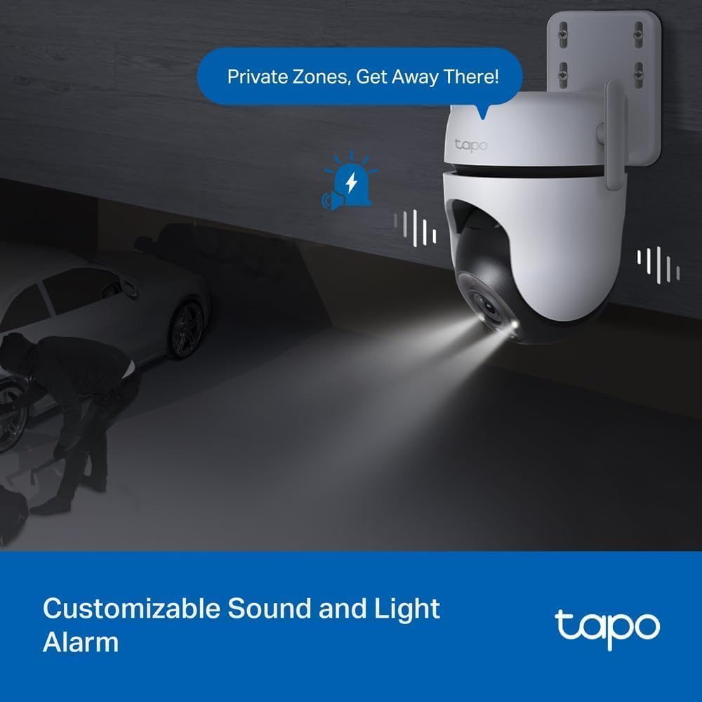 Tapo TC40 Pan/Tilt Smart Security Outdoor Camera, Full HD, 360° Person Detection Motion Tracking, Color Night Vision, WiFi Camera No Monthly Fee, Two-Way Talk, IP65, Works with Alexa and Google