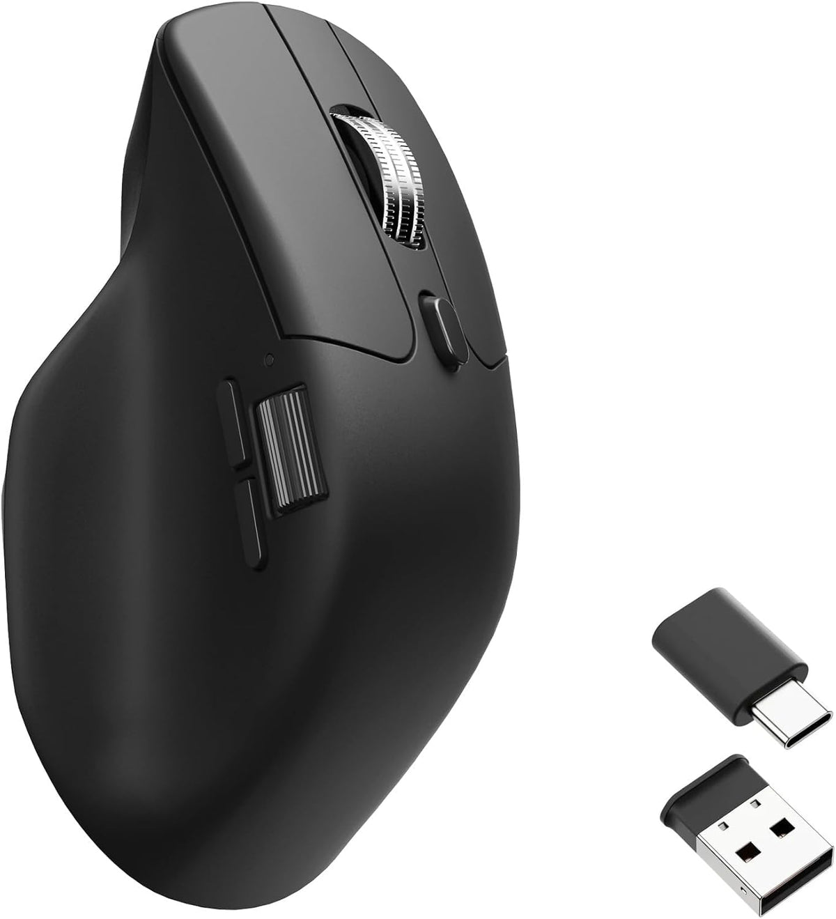 Keychron M6 8000 Hz Silent Wireless Bluetooth 5.3/2.4 GHz/Wired Connection Gaming Mouse, Lightweight Body Programmable PixArt 3950 Sensor (30K DPI / 750 IPS) for Windows Mac Linux - Black
