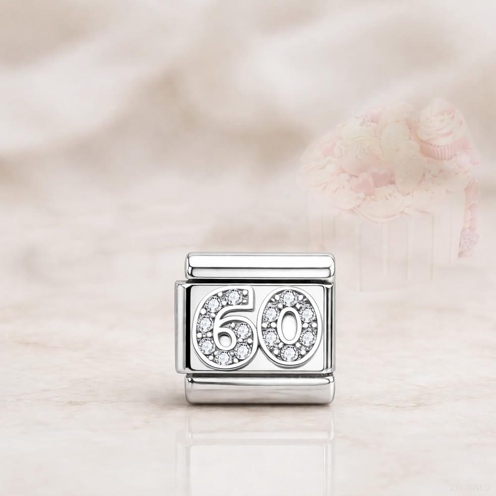 Italian Charm Link Number Birthday Milestones fit 9mm bracelet