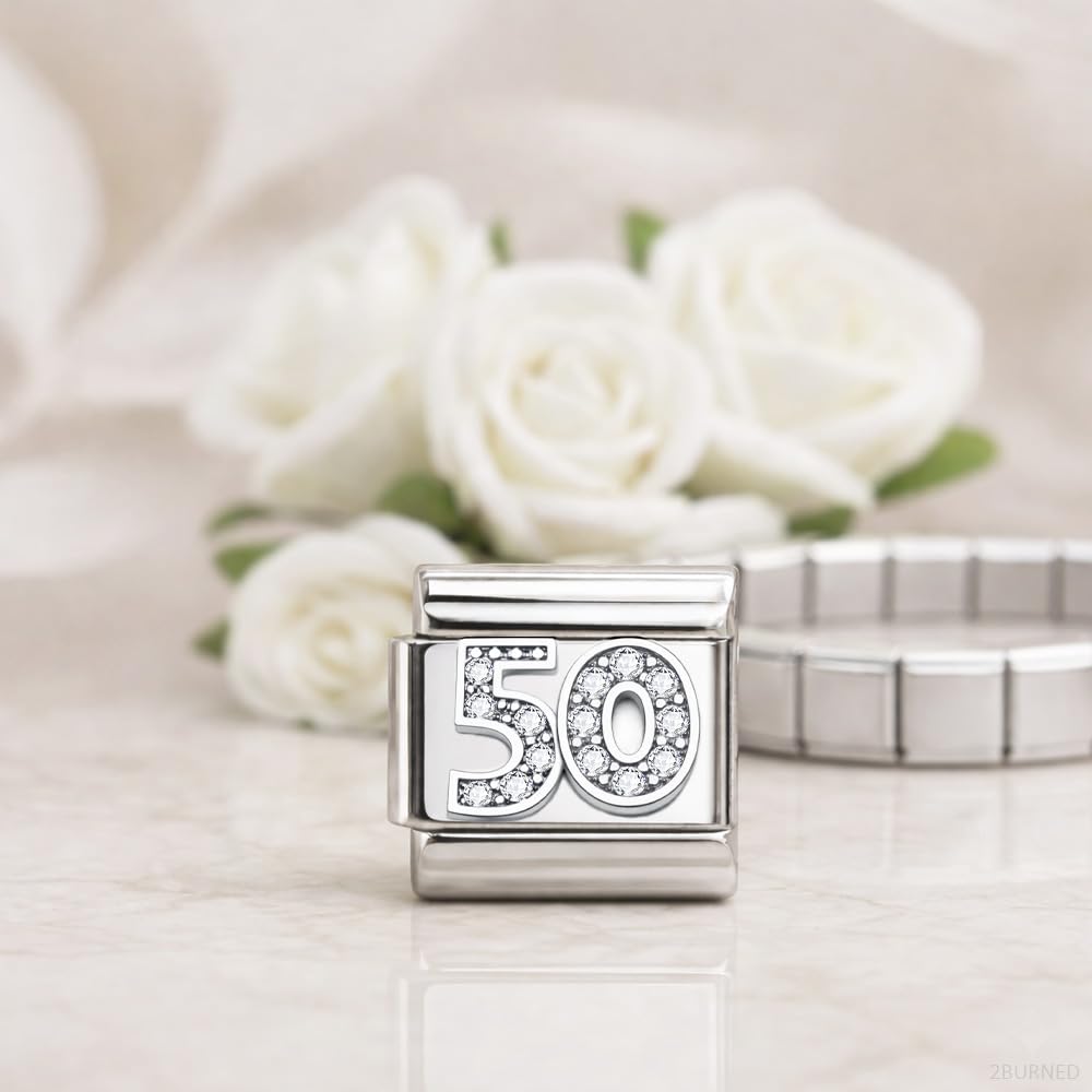 Italian Charm Link Number Birthday Milestones fit 9mm bracelet