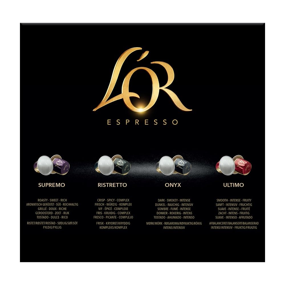 L'OR Espresso Intense Coffee Pods Variety Bundle (Pack of 12, Total 120 Capsules) Nespresso®* Compatible