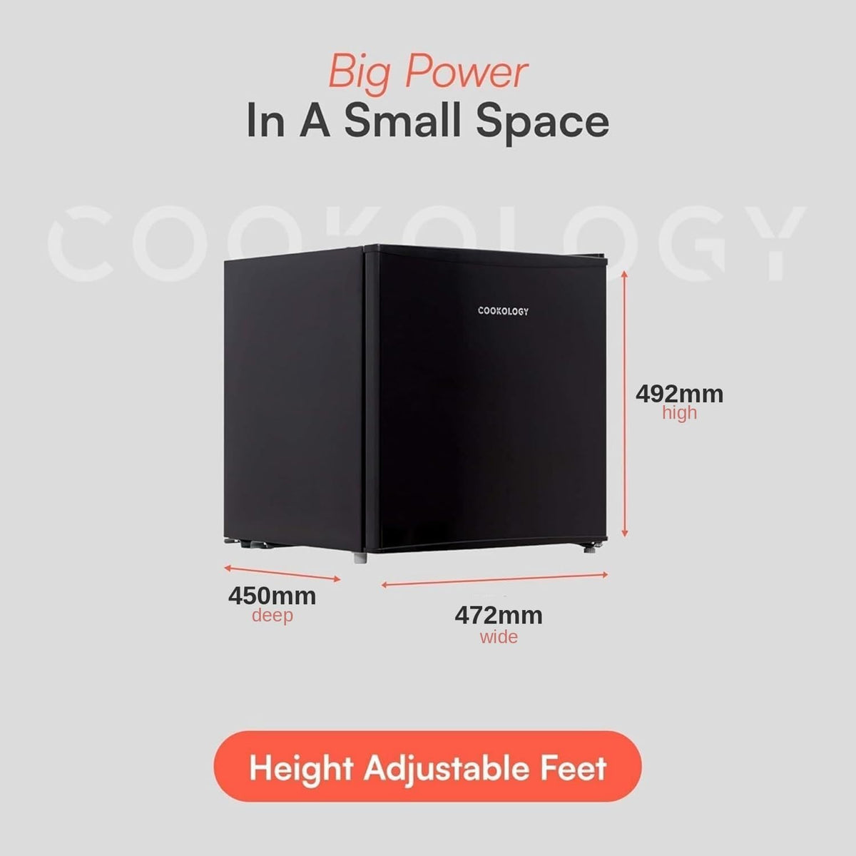 Cookology 45L Small Tabletop Mini Fridge with Chiller Box - Black