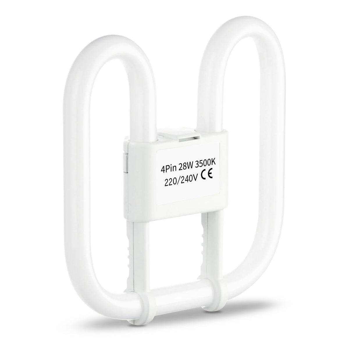 Quebec 16W 2D Square 2-Pin GR8 Cap Compact Fluorescent Lamp, Warm White 3500K, Non-Dimmable CFL Light Bulb, Energy Class A, AC 230V, DD Flat Butterfly Bulb for Flush Mount Ceiling Lighting, 8000 Hours