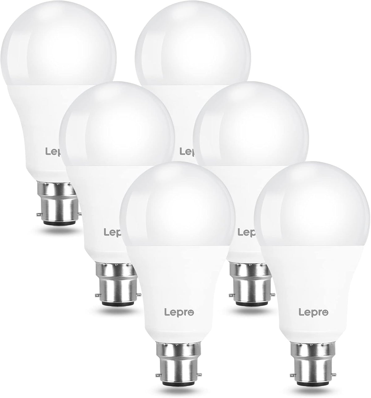 Lepro Bayonet Light Bulbs, 13W=100W, 1520lm Cool White 6500K, Pack of 6