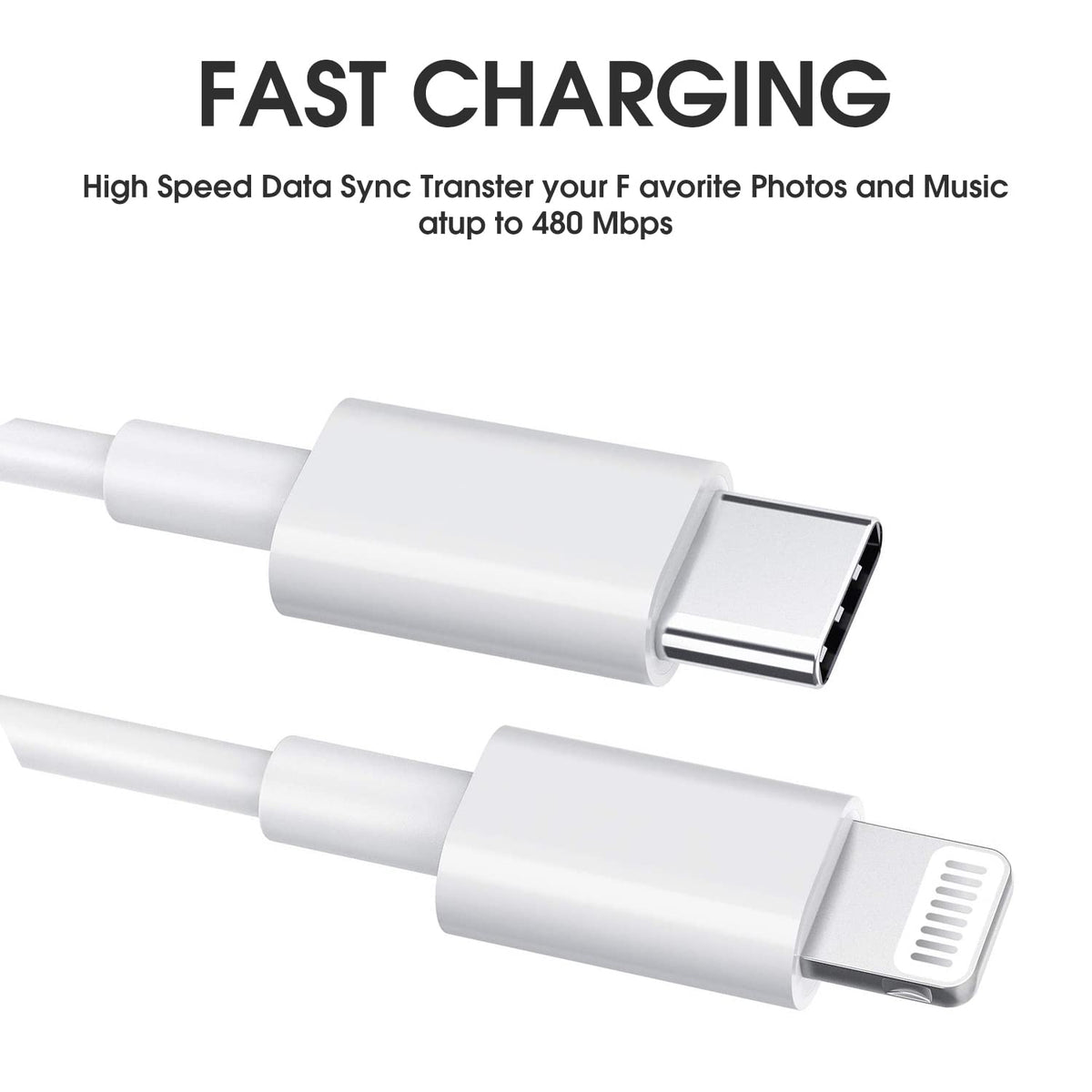 USB C to Lightning Cable 1M+1.8M [Apple MFi Certified] iPhone Charger Cable