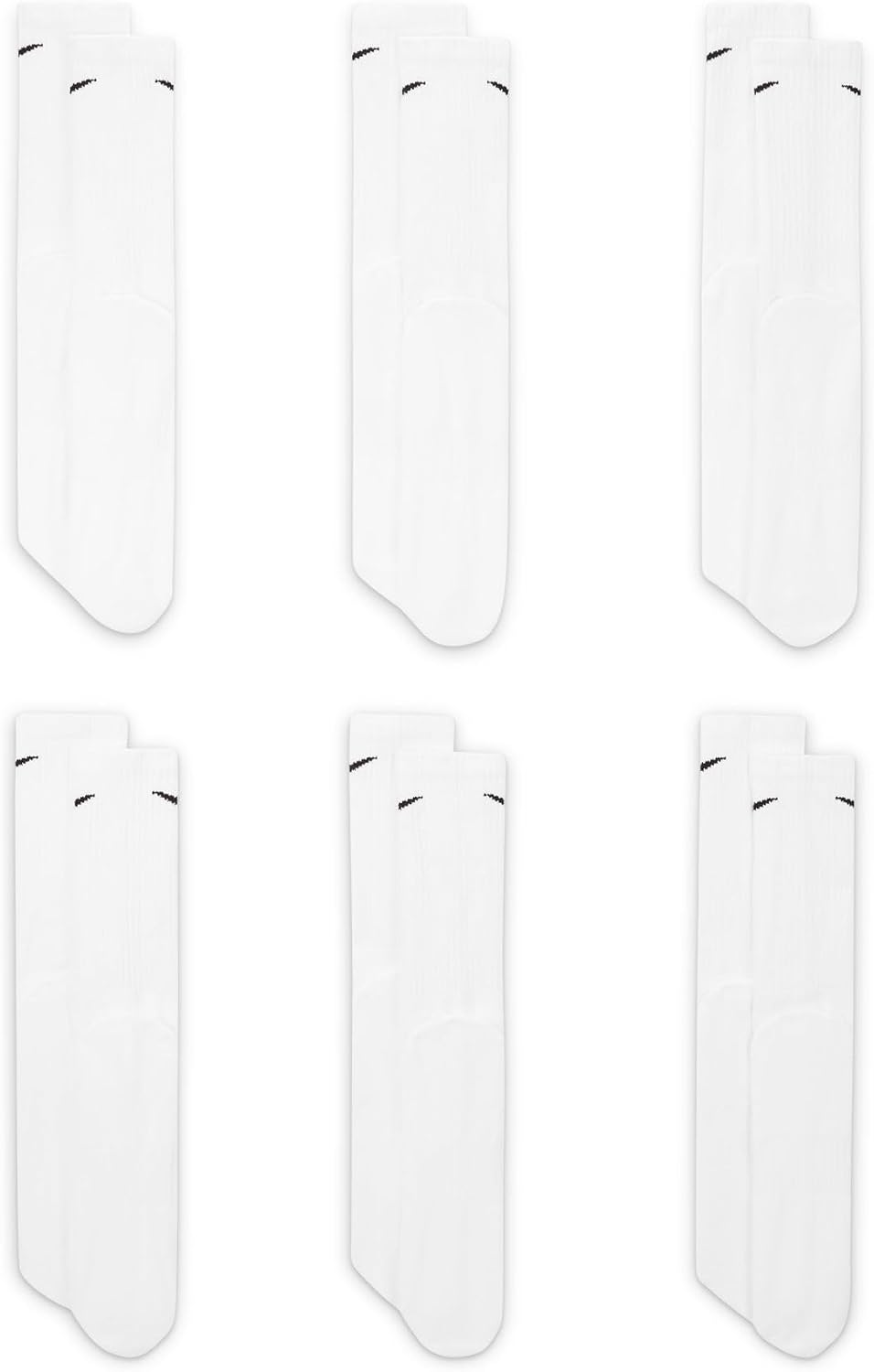 NIKE Men's U Nk Everyday Cush Crew 6pr-bd Socks