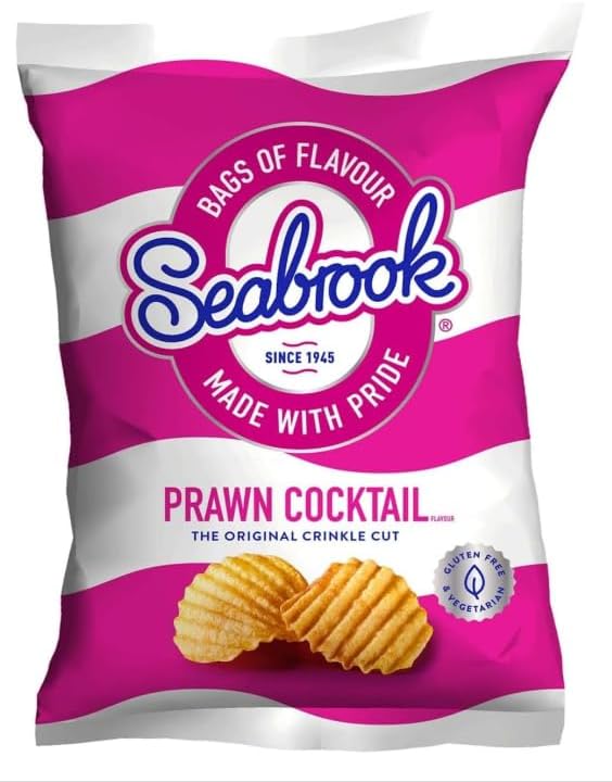 Classic Variety Box, 80 Crinkle Cut Crisps, Mixed Flavours - Sea Salt, Cheese & Onion, Salt & Vinegar, Prawn Cocktail