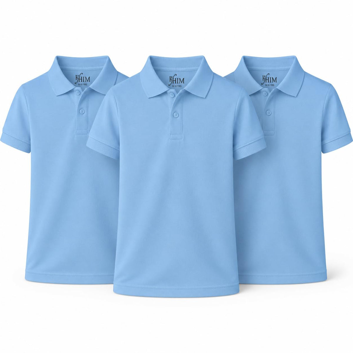 KHIM Unisex Polo Short Sleeve Polycotton Boys Girls School Uniform Plain Half Sleeve Shirts Sports Wear Indoor Outdoor