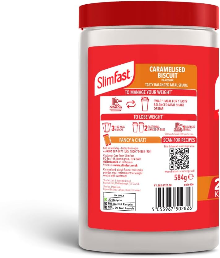 SlimFast • Meal Replacement Powder • Caramelised Biscuit Flavour • 584g