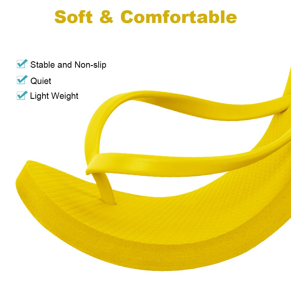 Aomig Unisex Flip Flops Ladies Girls Mens Flatform Beach Flip-Flop Slim Rubber Flip Flops Women's Yoga Mat Comfortable Beach Platform Sandals Slip-Resistant Flat Flip Flops