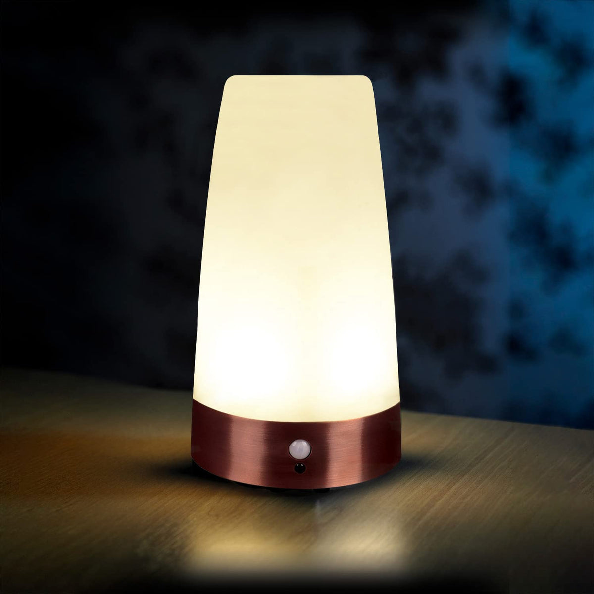 Auraglow Rechargeable Motion Sensor Table Lamp Round, LED Night Glow