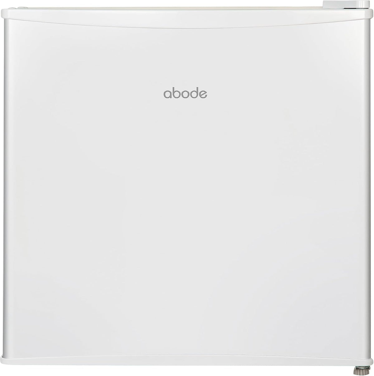 Abode Table Top Mini Fridge White Freestanding 43 Litre Capacity with Reversible Door & Ice Box, Adjustable Feet & 1 Wire Shelf ATTF0E1W (White)