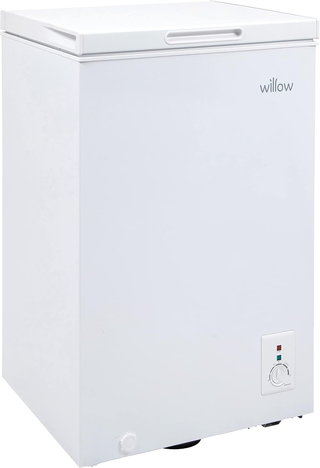 Willow W99CFW Freestanding 99L Chest Freezer with Removable Storage Basket, Suitable for Outbuildings and Garages, 4* Freezer Rating - White