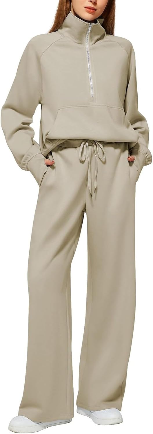 Lounge Wear Sets For Women Uk Women'S Fashion Tracksuit Full Set Comfort Long Sleeve Activewear Fall Outfits Gym Set 2 Piece Ladies Sweatshirts Sweatpants Zip Coat Tops Trousers Sets Clothing