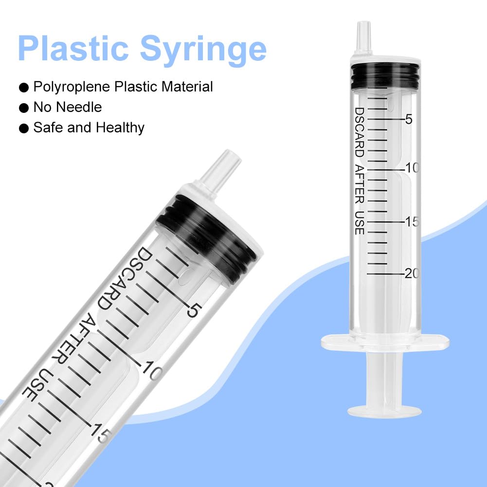 OFFCUP Plastic Syringes, 8pcs No Needle Syringe, 10ml Liquid Measuring Syringe with Luer Slip Tip for Refilling and Measuring Liquids, Scientific Labs Experiment, Feeding Pets (No Needle)