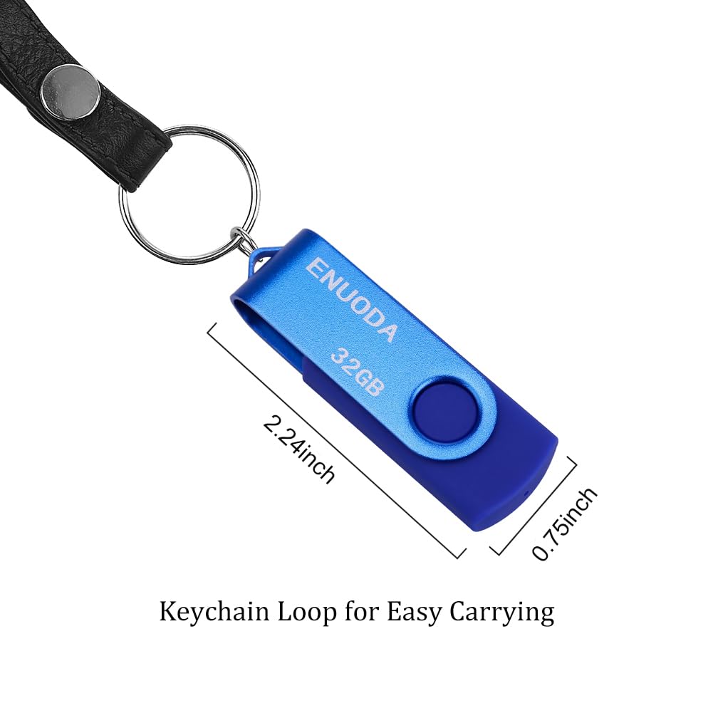 ENUODA Memory Stick 128GB USB 2.0 Flash Drives Swivel Design Storage Thumb Drive Pen Drive (Black)