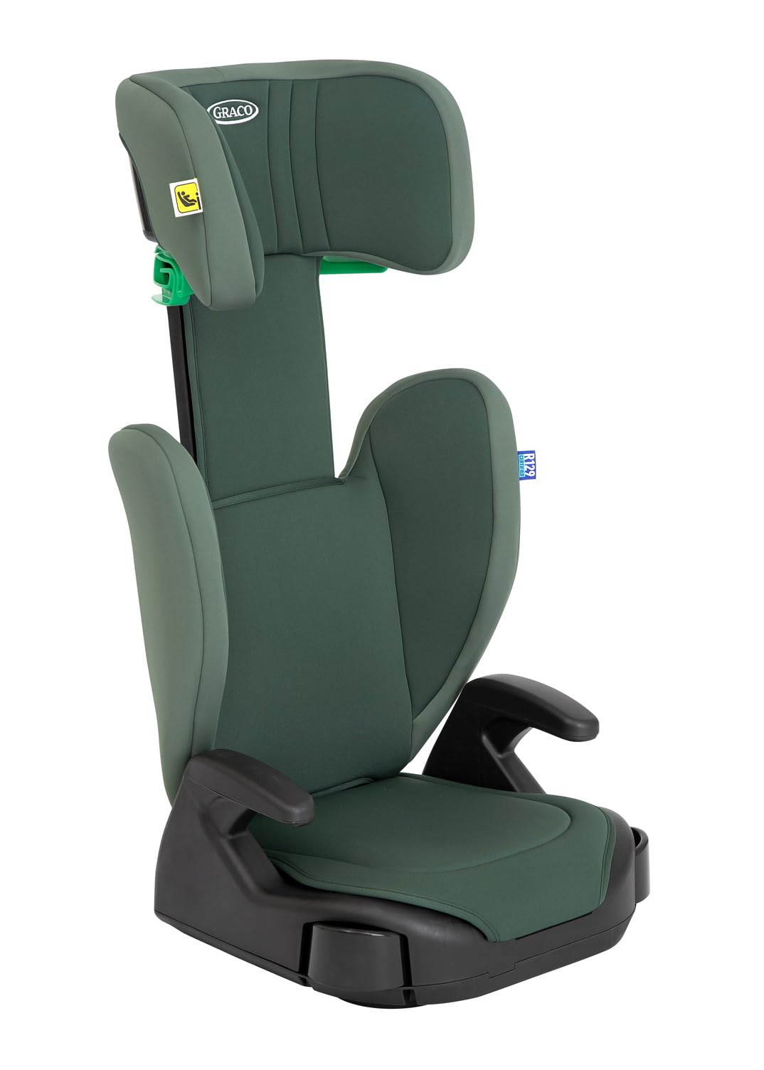 Graco Junior Maxi i-Size R129 Highback Booster car seat with cupholders, Suitable from 100-150cm (approx. 3.5 to 12 years), Midnight fashion