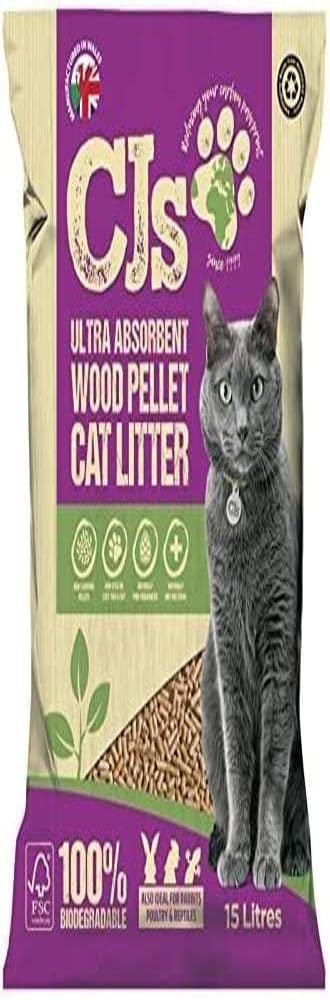 CJ's Premium Cat Litter Ultra Absorbent Wood Pellets, Biodegradable, 30 L