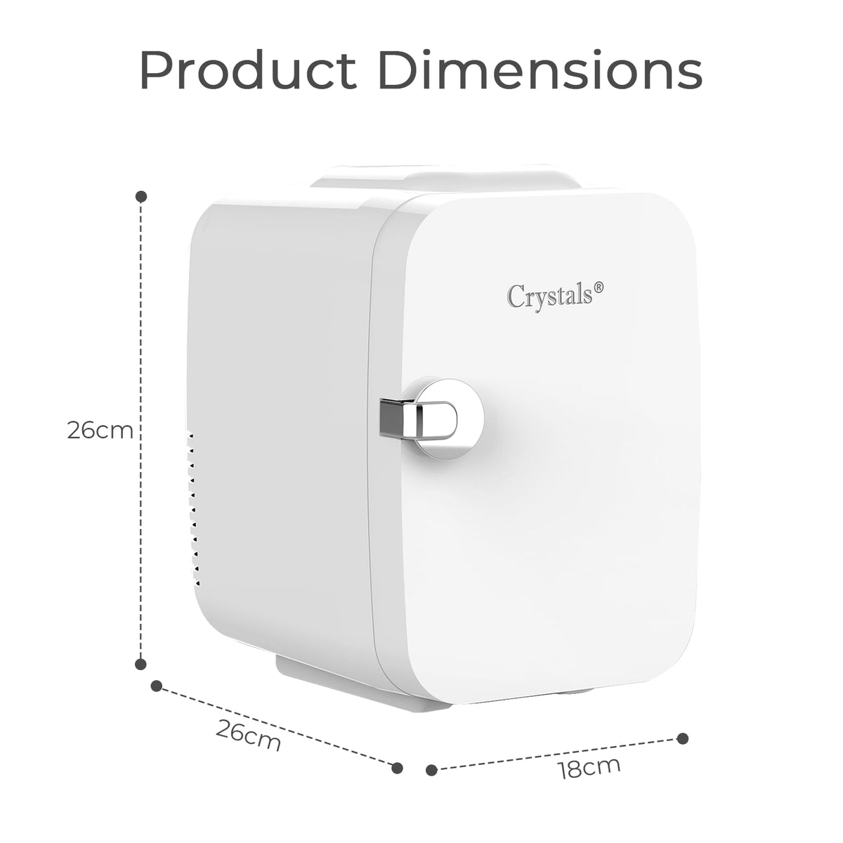 Crystals Mini Fridge, 10L Table Top Small Fridge Cooler & Warmer for Car Bedrooms Desk Office, 12V DC - 220 AC, Energy Efficient (Black)