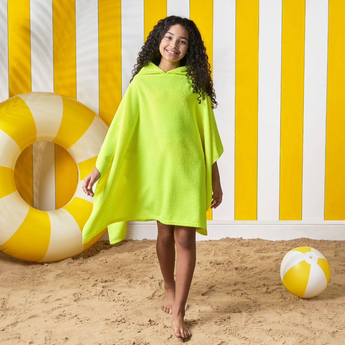 Brentfords Poncho Towel Childrens Absorbent Hood Quick Drying Beach Travel Robe
