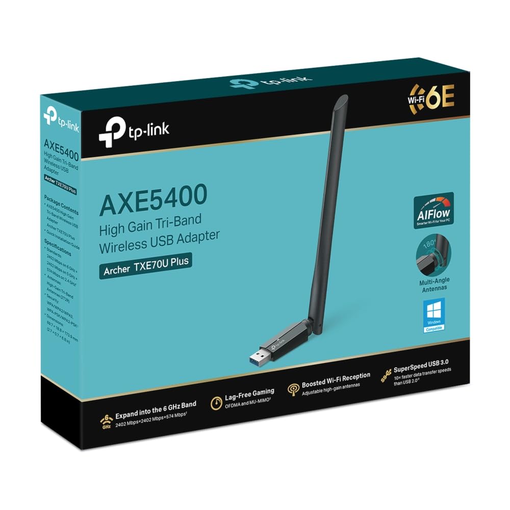 TP-Link Archer T3U Plus AC1300 WiFi Dongle, USB WiFi Adapter for PC