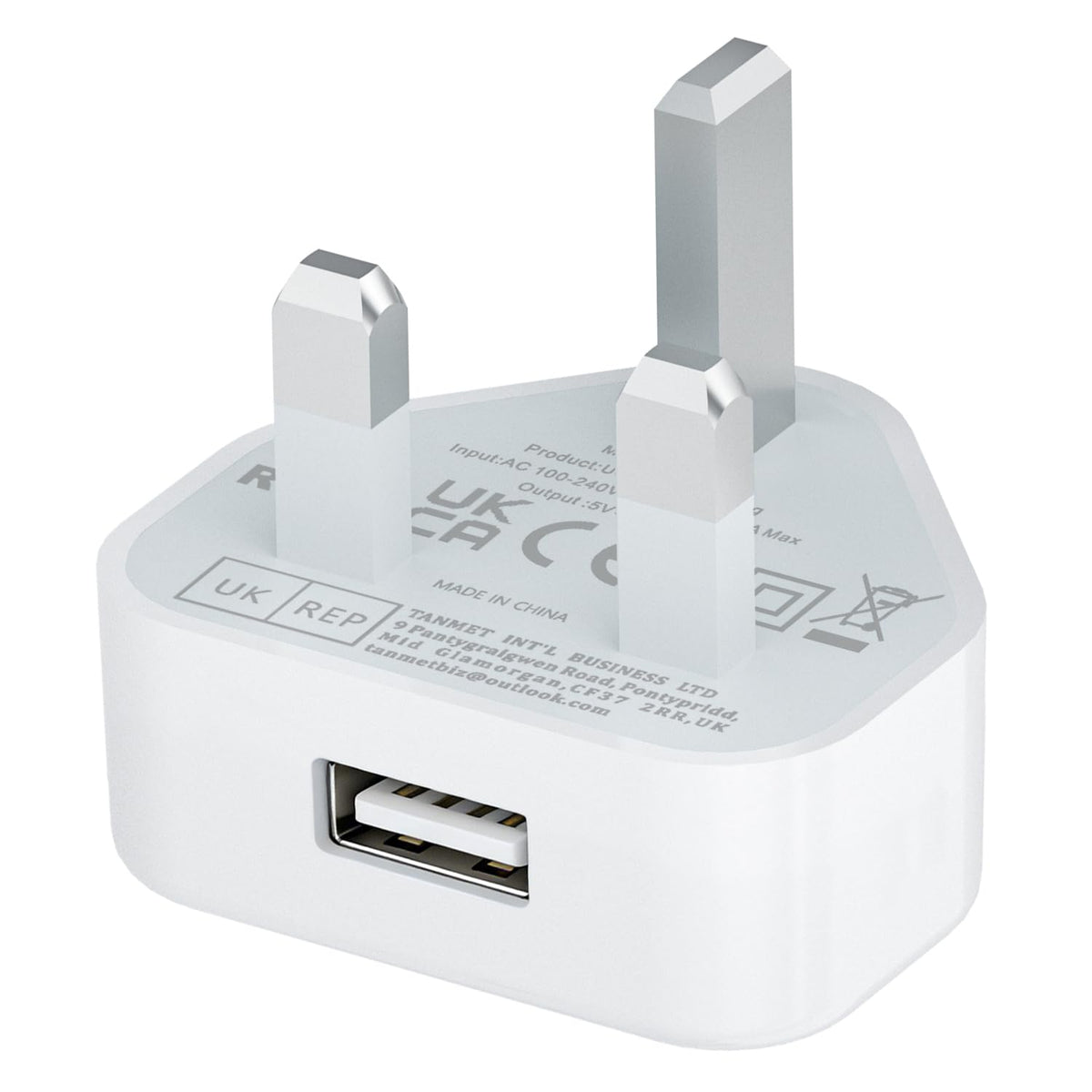 TEYASI USB Plug UK,Charger Plugs Adaptor UK 5W Phone Plugs with USB Port Compact Mains Charge Head with Smart IC 5V 1AMP Charging Compatible with iPhone 13 12 11 SE XS XR X 8 7 6 5,iPad,Watch,4Pack