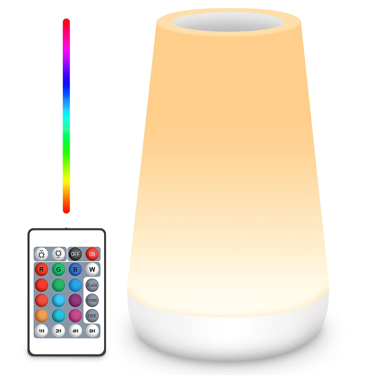 Auxmir Night Light 2 Pack, LED Touch Bedside Table Lamp, 2500mAh Rechargeable Light with RGB Color Changing, Portable Lamp for Children, Kids, Bedroom, Living Room, Camping