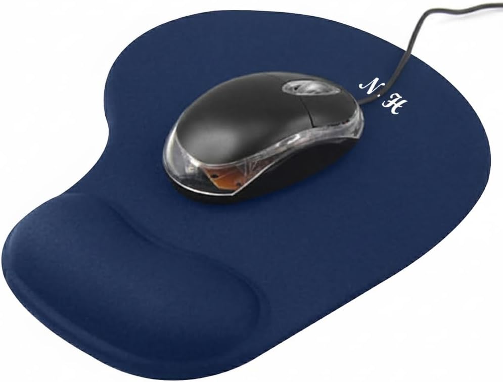 Mouse Mat ANTI-SLIP COMFORT MOUSE PAD MAT WITH GEL FOAM REST WRIST SUPPORT FOR PC LAPTOP (Blue, Regular)