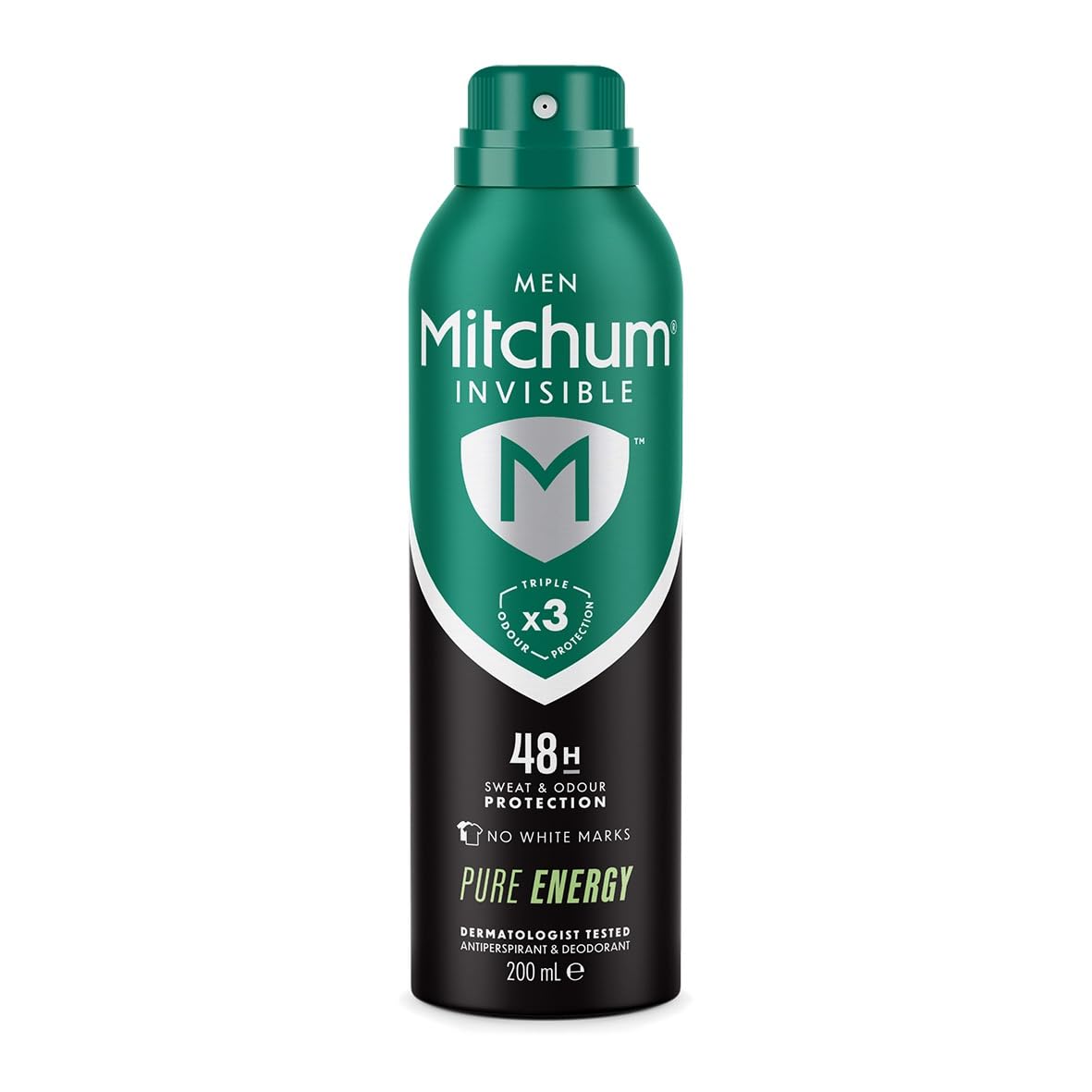 Mitchum Invisible Men 48HR Protection Roll On Anti-Perspirant & Deodorant, No White Marks, Alcohol Free, Pure Energy 100 ml 7246640000 - Packaging May Vary