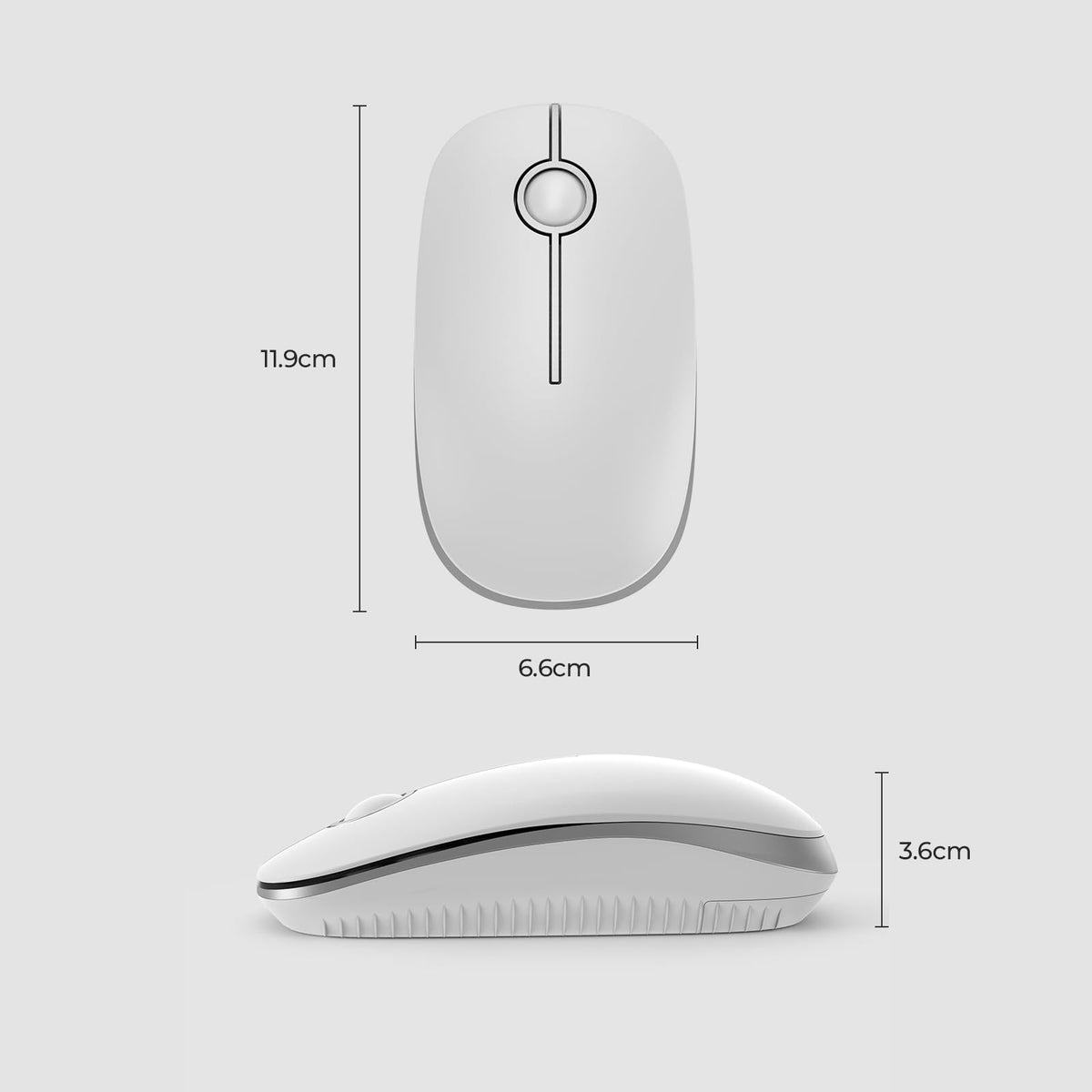 Seenda Wireless Mouse, Silent with 2.4G USB Receiver, Black