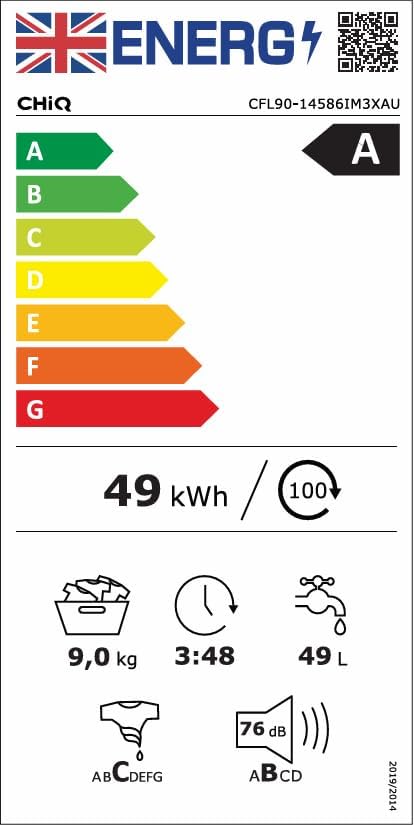 CHiQ 9kg Washing Machine with Class A for Large Families Grey