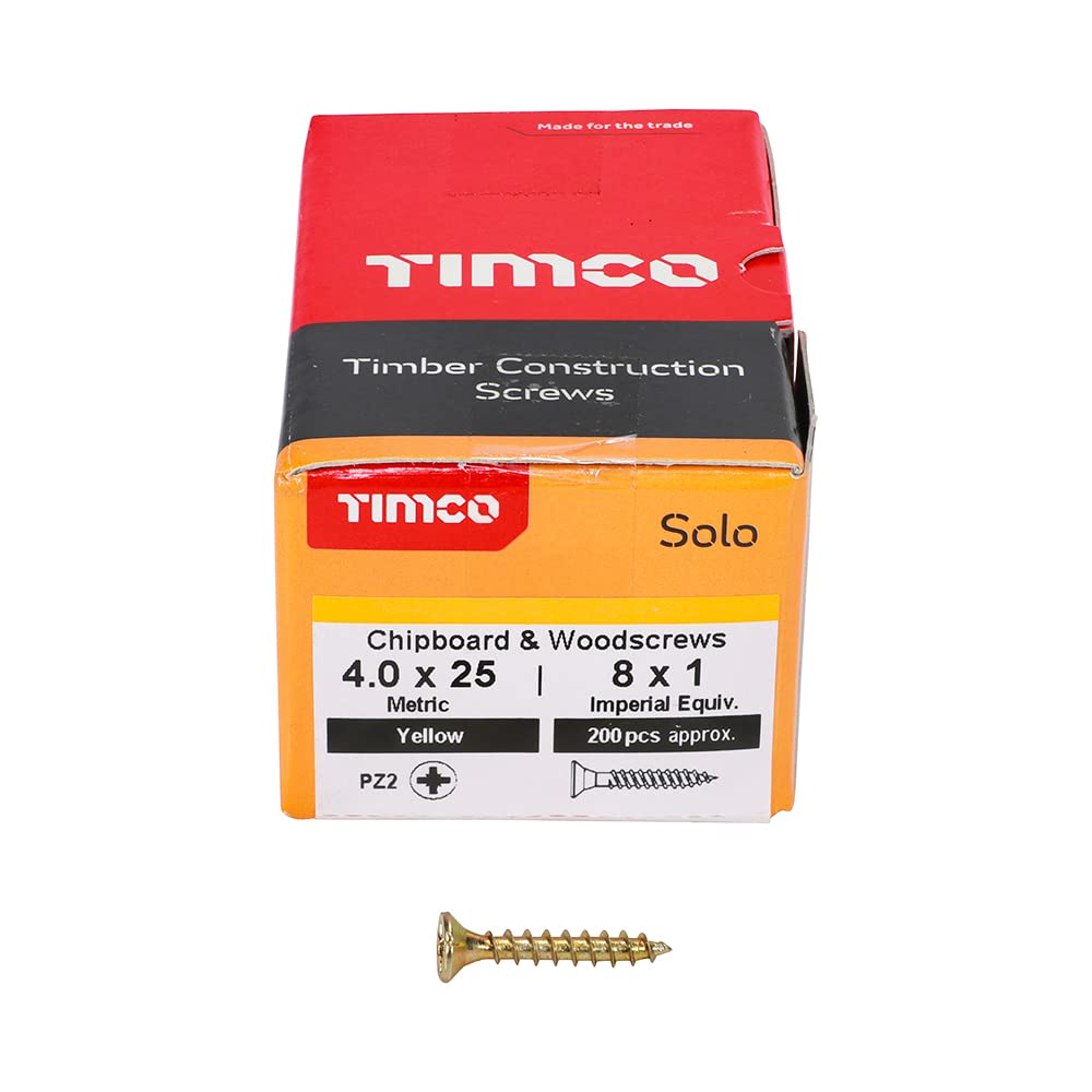 TIMCO Solo Chipboard & Woodscrews - Gold - 6.0 x 90mm - 60090SOLOC