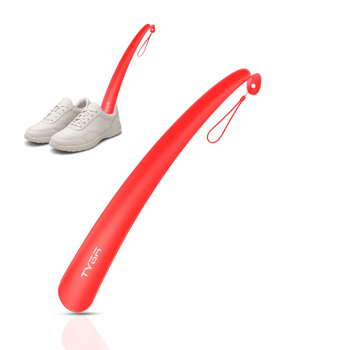 TYGA Shoe Horn Long Handled 43cm Long Shoe Horn-Plastic Shoehorn for Men, Women with Comfort Grip Long Shoe Horns-Flexible Extra Long Shoe Horn for Elderly